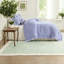 Ensemble de literie pour grand lit 4 pièces romantique bleu, microfibre légère, décoration de chambre confortable