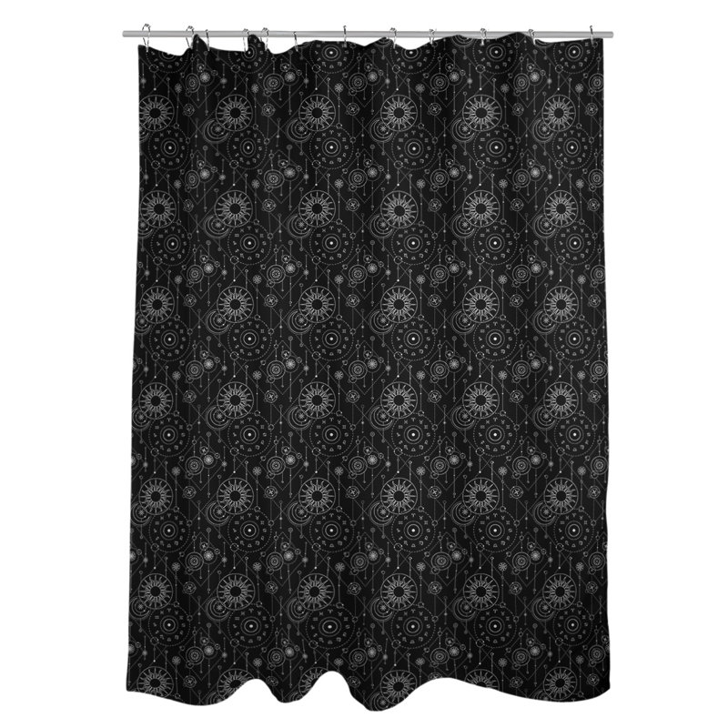 Rideau de douche simple astrologie, Noir