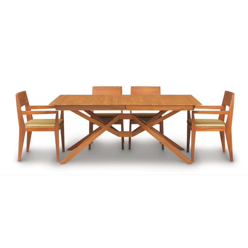 Exeter Single and Double Leaf Extension Dining Table, Natural Cherry, 42" W x 72"/92"/112" L, 2