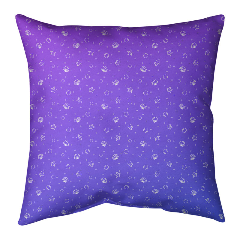 Coussin décoratif intérieur / extérieur Katelyn Elizabeth Seashell, 18 po x 18 po, Mauve
