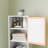 Bathroom Tall Storage Cabinet With Bamboo Slats Door