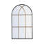 34X65.5" Arched Full-Length Mirror With Black And Gold Windowpane Design