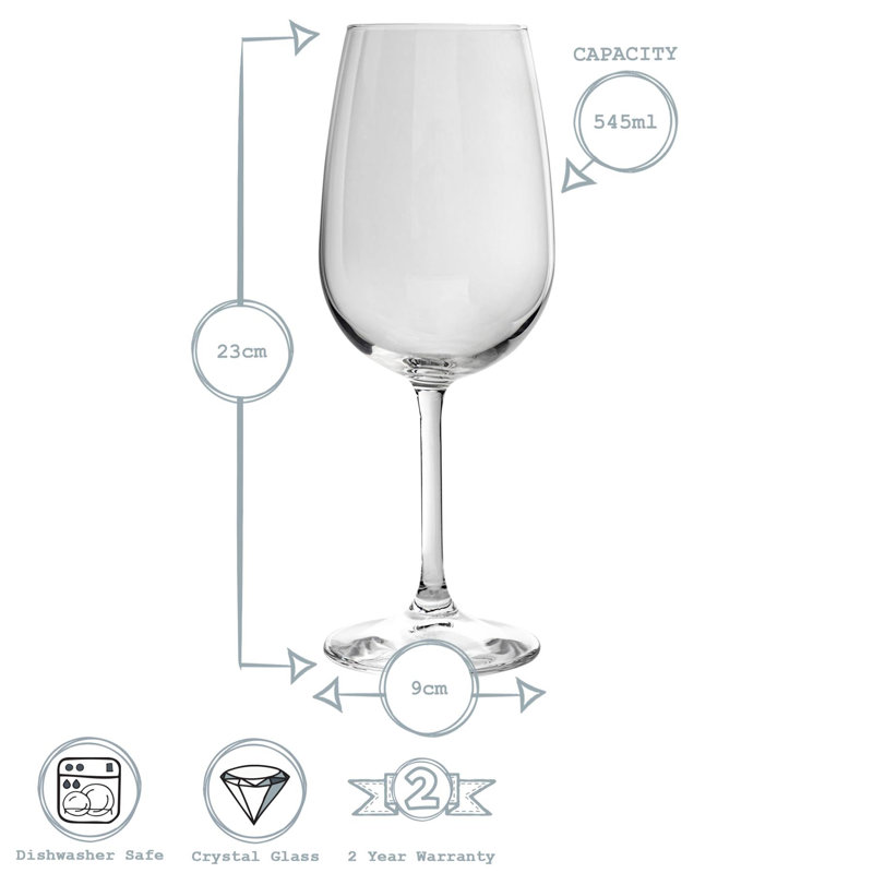 Bordeaux Wine Glasses, 545ml, 4
