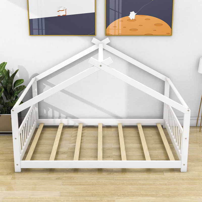Lit plateforme avec tête de lit et pied de lit Jalapa, Double, Blanc