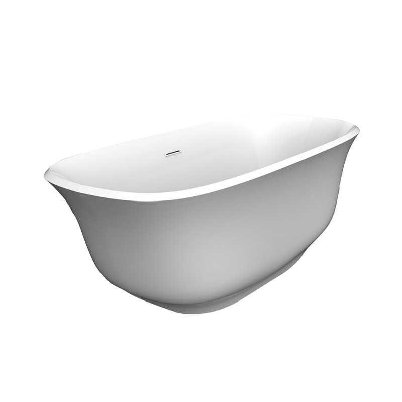 Ceres 59'' x 30.75'' Soaking Acrylic Bathtub, Polished Chrome
