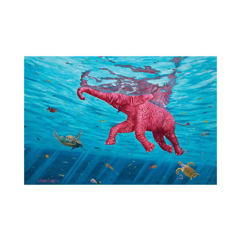 Learning To Swim 1 Piece Wrapped Canvas Painting, 20.32 cm H x 30.48 cm W