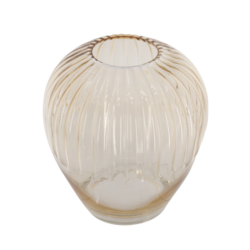 Vase en verre D7.5X8.7 "H, H 8,7 po x l 7,5 po x P 7,5 po