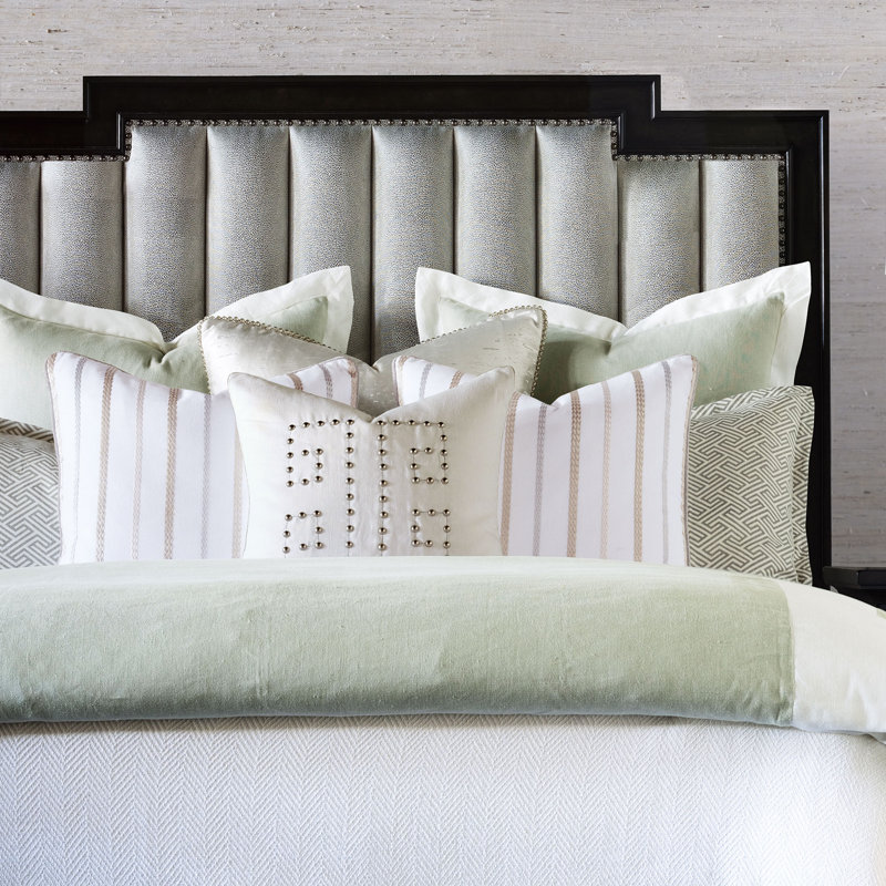 Linen Square Pillow Cover & Insert, Greek Key