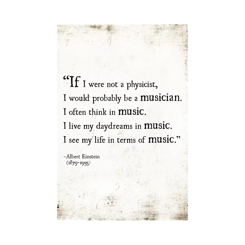 «My Life in Music» par Debbra Obertanec - reproduction d'art textuel sur toile tendue, H 18 po x l 12 po x 1,5 po
