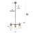 3-Light Black and Gold Sputnik Cluster Chandelier