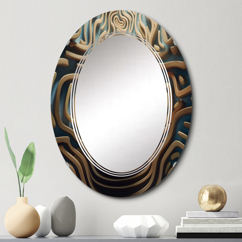 Percia - Miroir mural moderne ovale, 30 po x 20 po