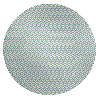 Tapis mauve/crème/vert chevrons