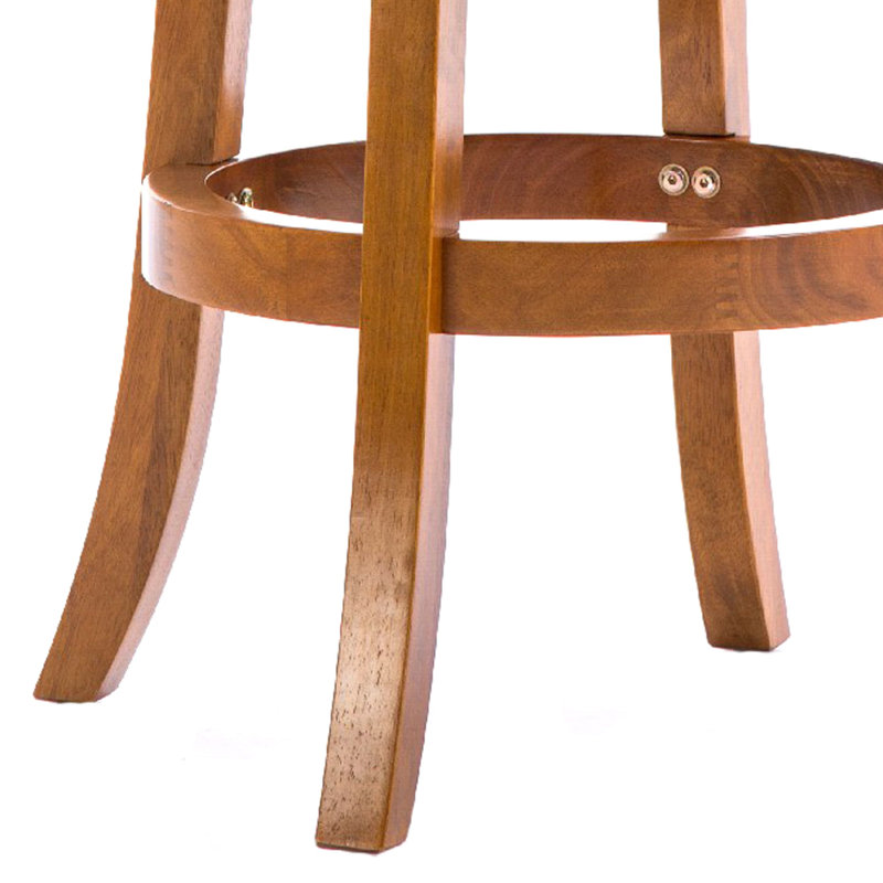 Tabouret de bar pivotant en bois massif, Tabouret de comptoir (siège d'une hauteur de 24 p, Natural Oak
