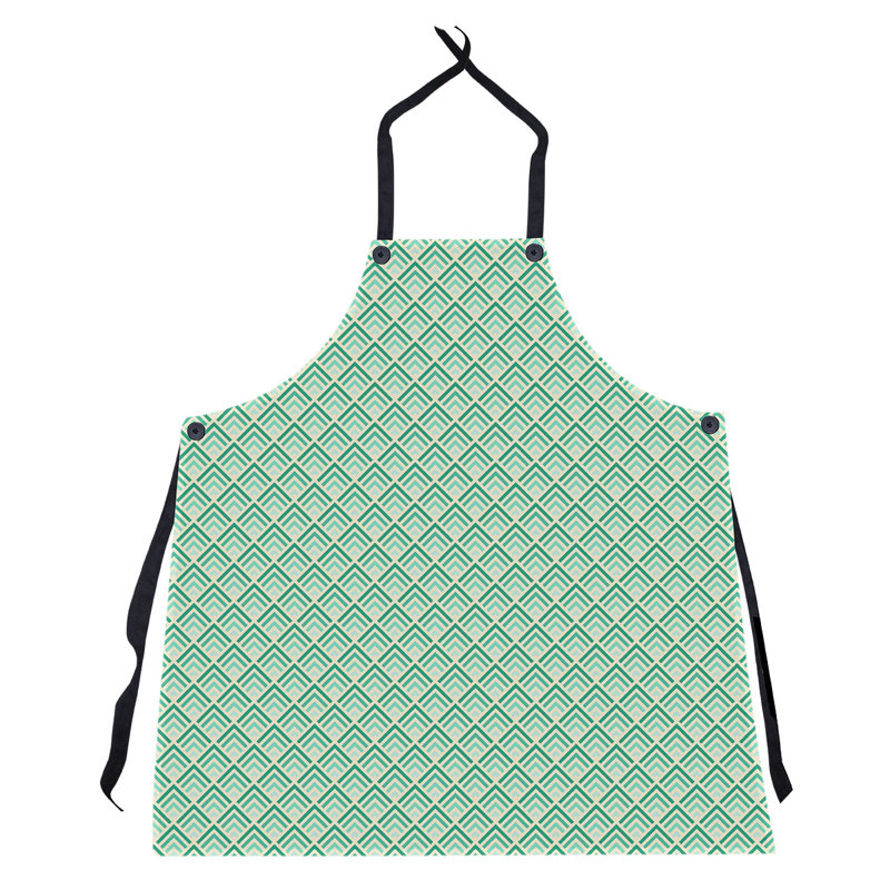 Tablier de motif géométrique classique, Jaune / vert clair