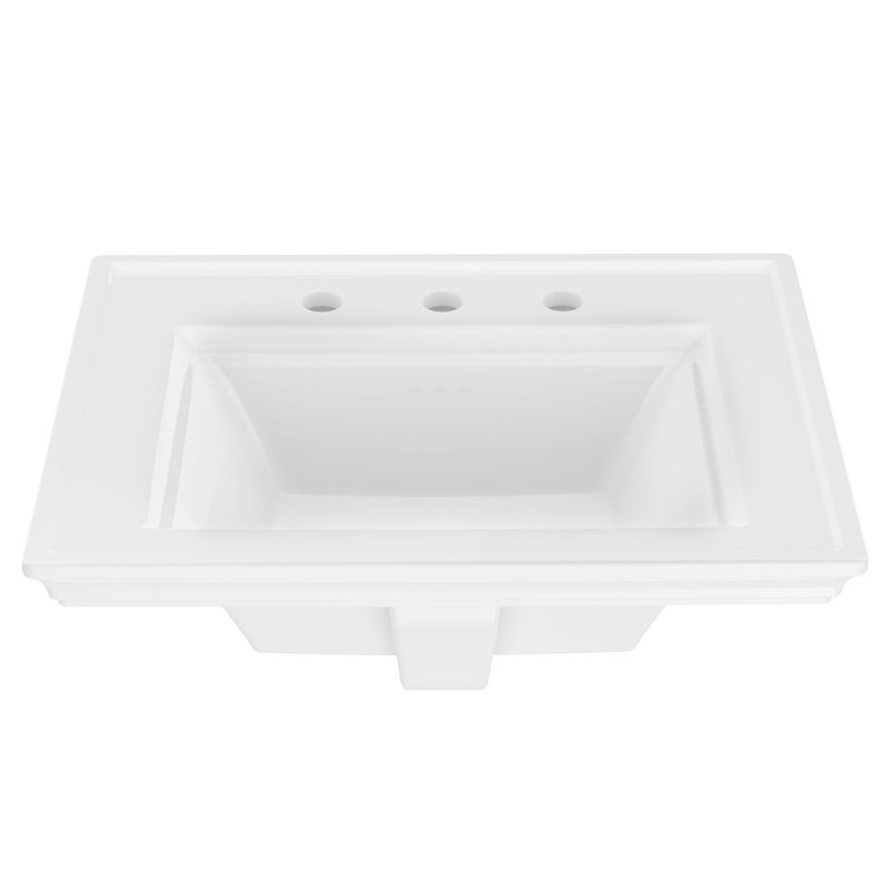 Town Square White Ceramic Rectangular Drop-In Bathroom Sink