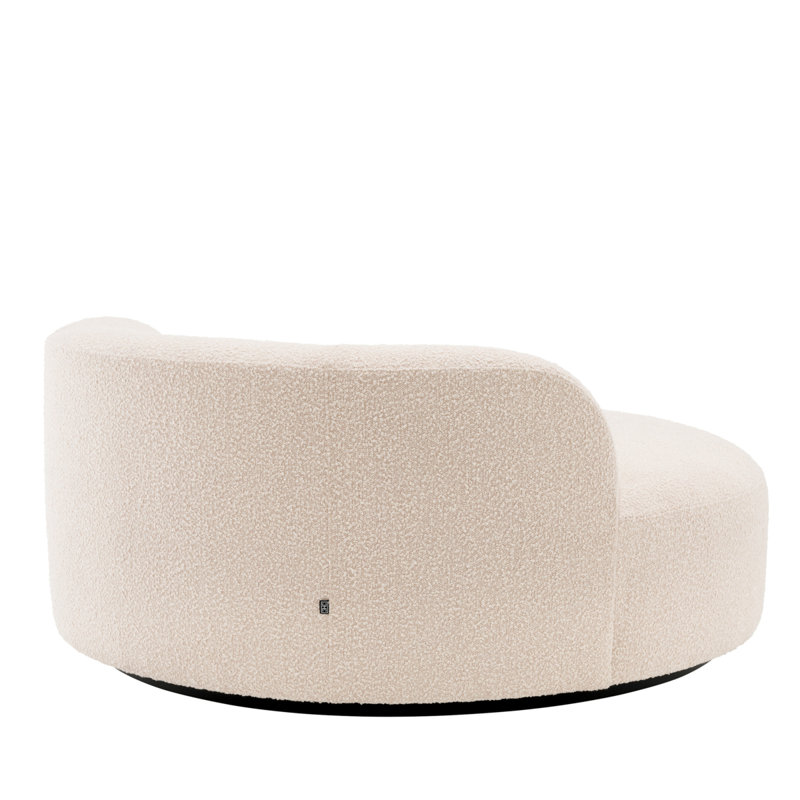 Björn 59.06'' Armless Curved Loveseat, Bouclé Cream Polyester Blend