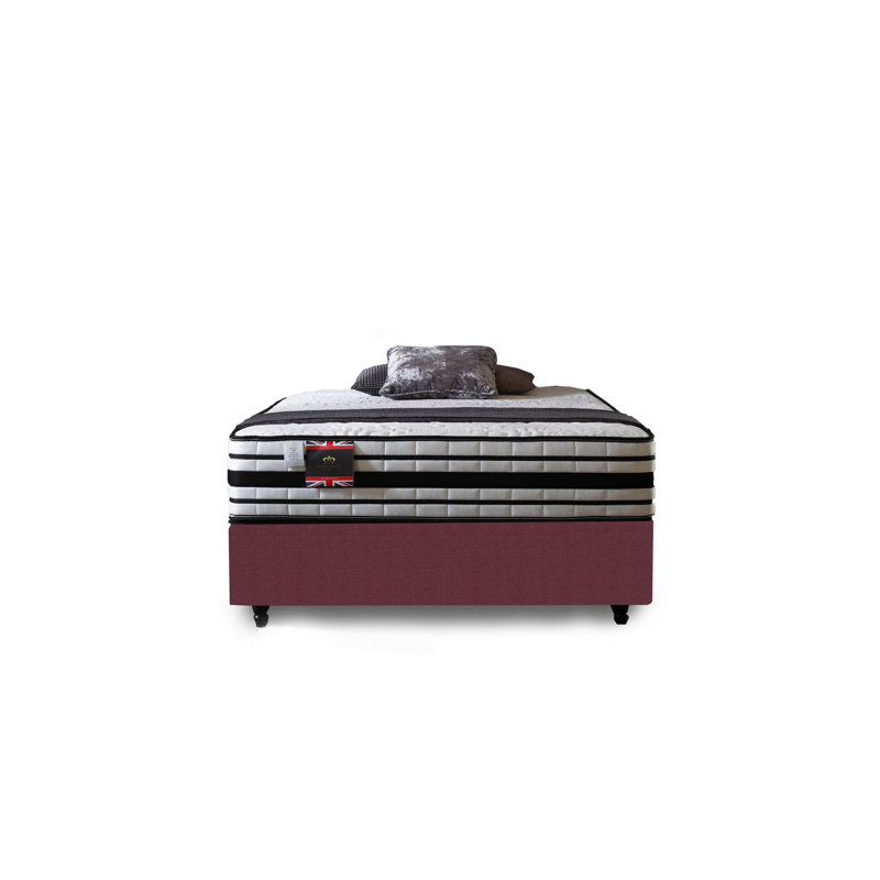 Aspelare Pocket Memory Divan Bed Set, 2 Drawers, Plum Linen, Double (4'6)