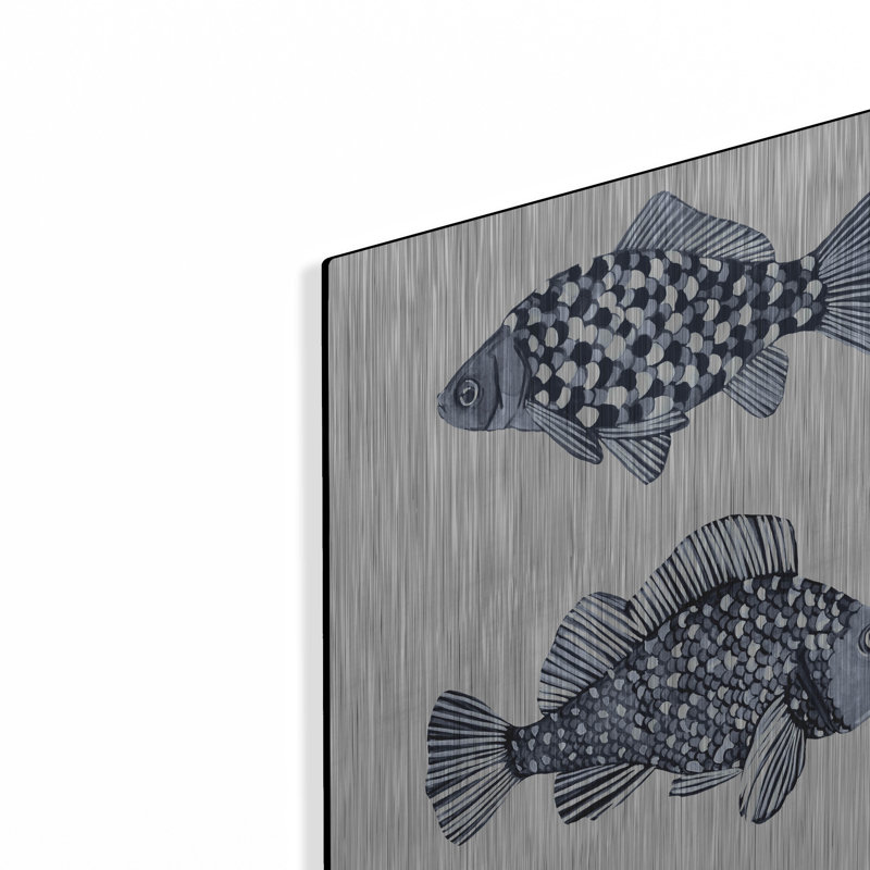  «Blue Fish 2» par Emma Scarvey, art mural en métal, 16 po x 24 po, H 24 po x l 16 po