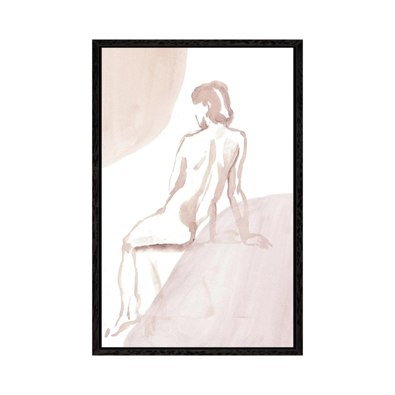 Nude Woman II by Whales Way - Painting on Canvas, 66.04cm H x 45.72cm W x 3.81cm D, Black Framed