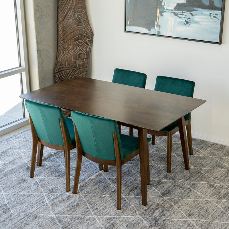 Ensemble repas pour 4 personnes Thome, Noyer, Vert