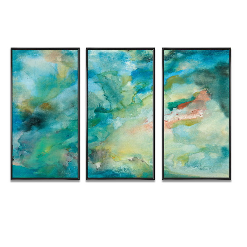 Interstellar - Ensemble de 3 reproductions d'art moderne sur toile encadrées, Noir, H 28 po x l 36 po x P 1 po