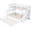 Lit superposé simple avec rangement, lit gigogne simple et garde-corps - Bois massif blanc pour lit gigogne, adultes fonctionnels avec rangement-1501922068-1501922069