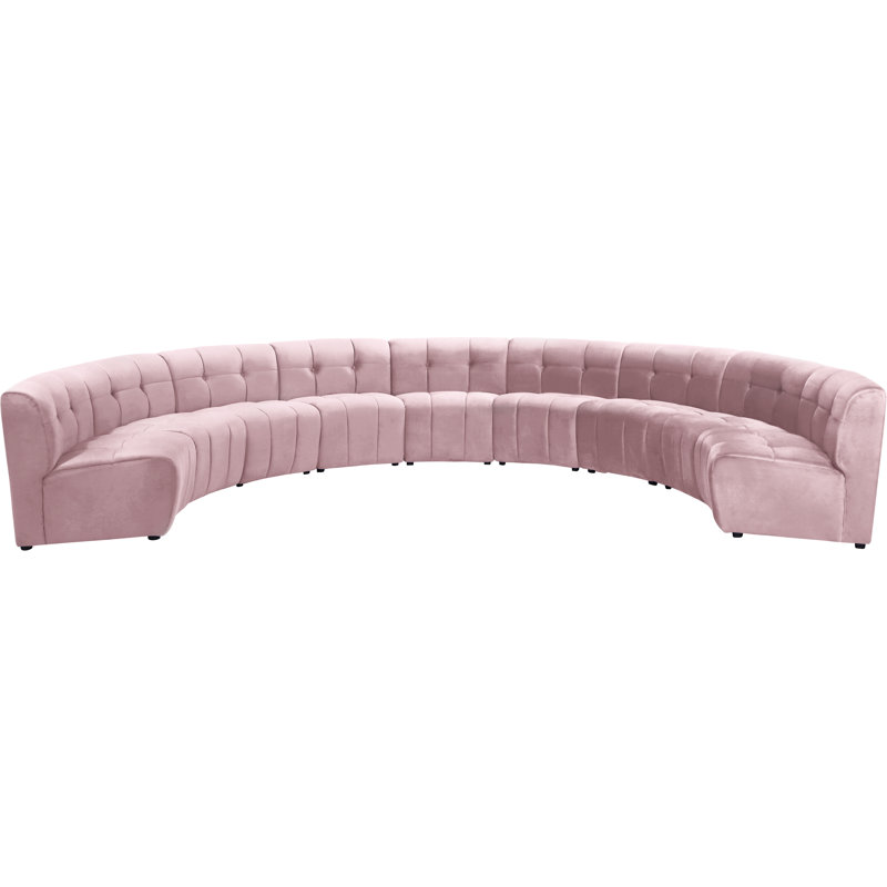 Jedson Velvet Sectional Symmetrical, Pink Velvet