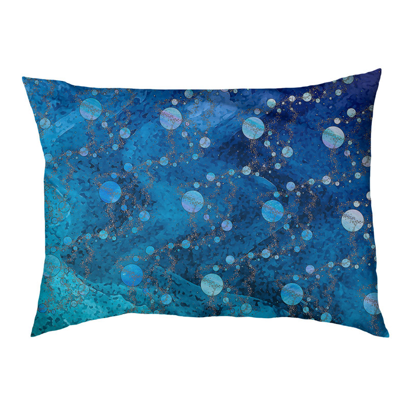 Coussin d'extérieur pour chien Byrge Planets Stars, Moyen (L 29,5 po x P19,5 po x H 9,5 po), Bleu marine