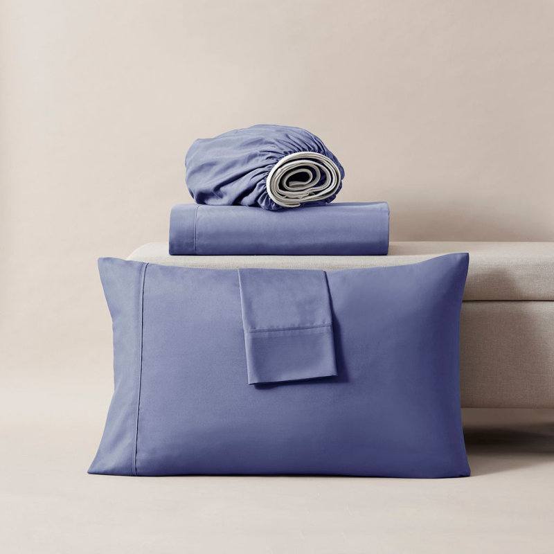 Ensemble de draps doux et respirant Hotel Collection, Bleu acier, Très grand séparé