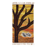 Vintage Swedish Rya Rug, Tree And Landscape In Sunset Palette – Rug & Kilim