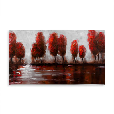 Red Trees Tablecloth - Indoor/Outdoor Home Decor Table Cover