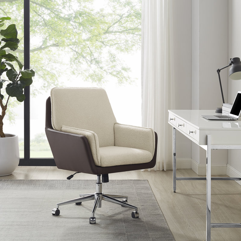 Chaise de travail Anjanetta, Brun, Blanc