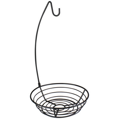 17" Black Fruit Basket with Banana Hanger