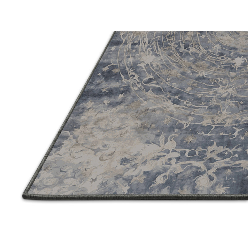 Tapis gris soyeux et moelleux, Rectangle 7 pi x 10 pi