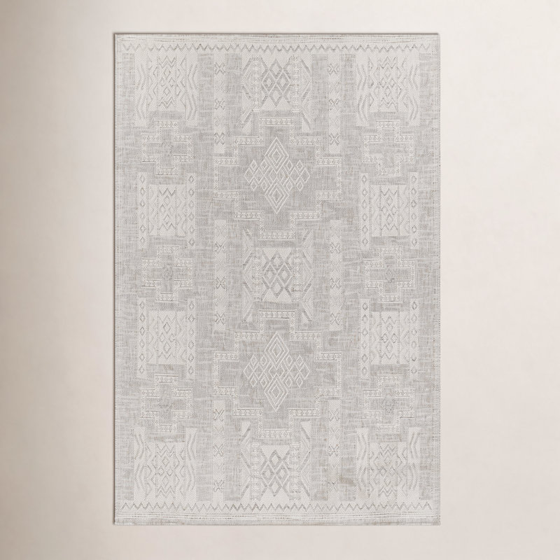 Tapis d'intérieur / extérieur gris Pavia, Rectangle 4 pi 1 po x 6 pi