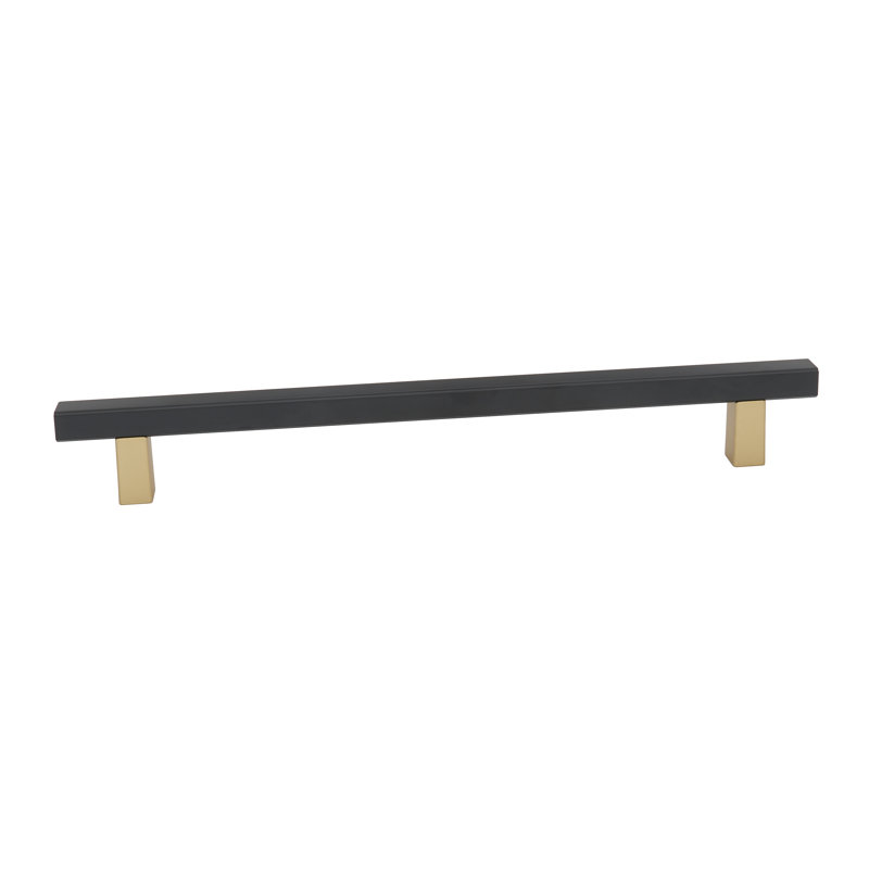 Quadrato 12" Bar/Handle Pull, Champagne/Matte Black, 8"