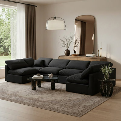 Canapé modulaire en velours 6 pièces Hinami