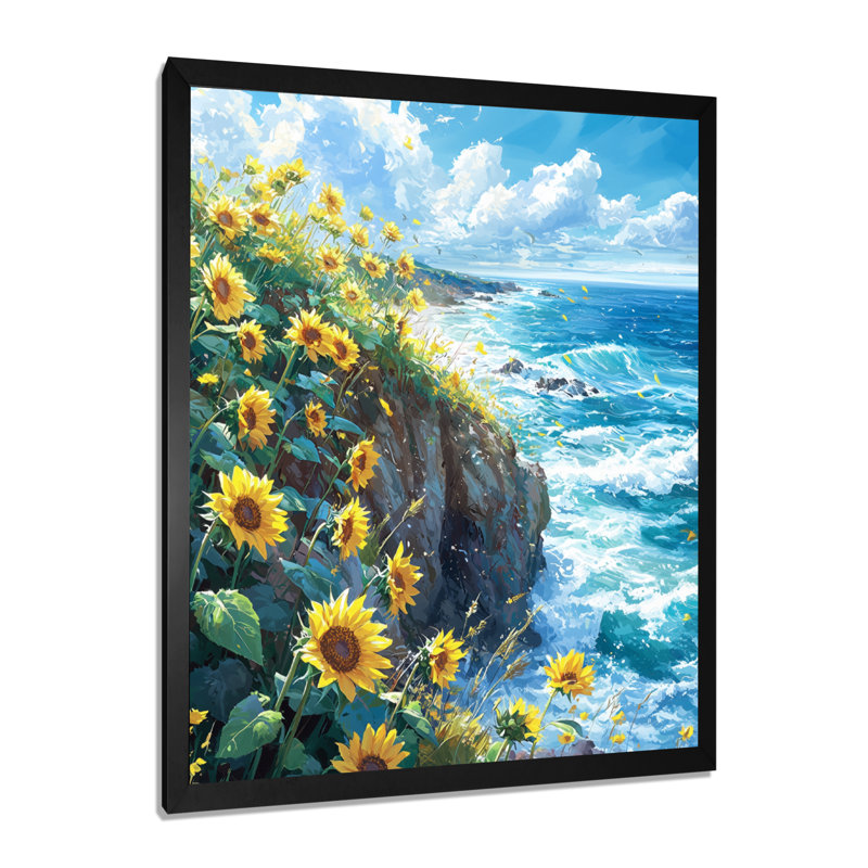 Dreylin - impressions sur toile florales, H 20 po x l 12 po, Reproduction encadrée d'une seule photo, Noir