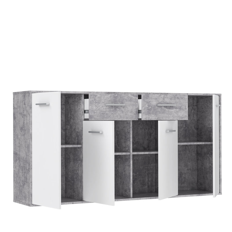 Ilbert 162.3cm Sideboard, White/Light Grey