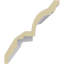 Moulure couronnée dentelée H 4 3/4 po x P 4 1/8 po x F 6 3/8 po x L 94 1/2 po (répétition 1 5/8 po)