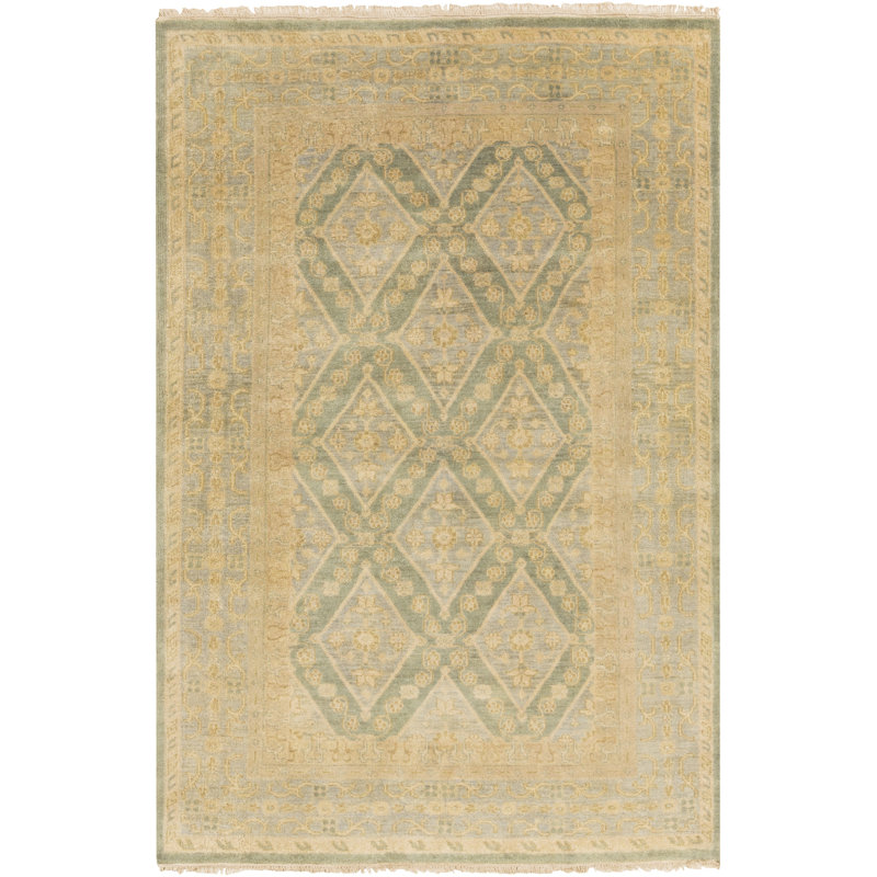Zeus Wool Ikat Area Rug in Beige, Rectangle 2' x 3'
