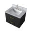 Meuble-lavabo simple noir 24 po X P 18 po D, dessus en acrylique et robinet-117825106