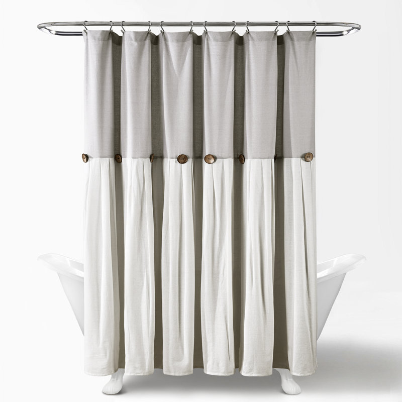 Ruya Shower Curtain, Grey/White, 78"H x 72"W