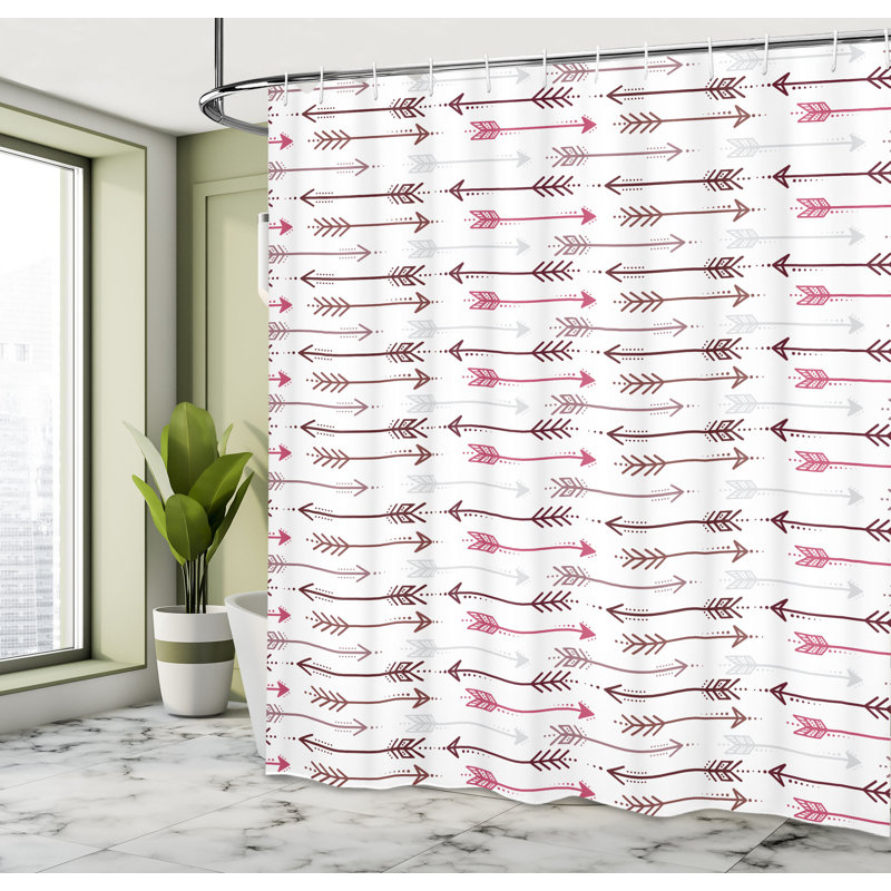 Shower Curtain with Hooks Included, 75" H x 69" W, Maroon Pink/Mauve