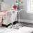 Chrome Glass Side Table, Acrylic End Table, Glass Top C Shape Square Table With Metal Base For Living Room