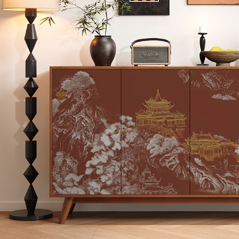 Buffet en bois massif de style chinois