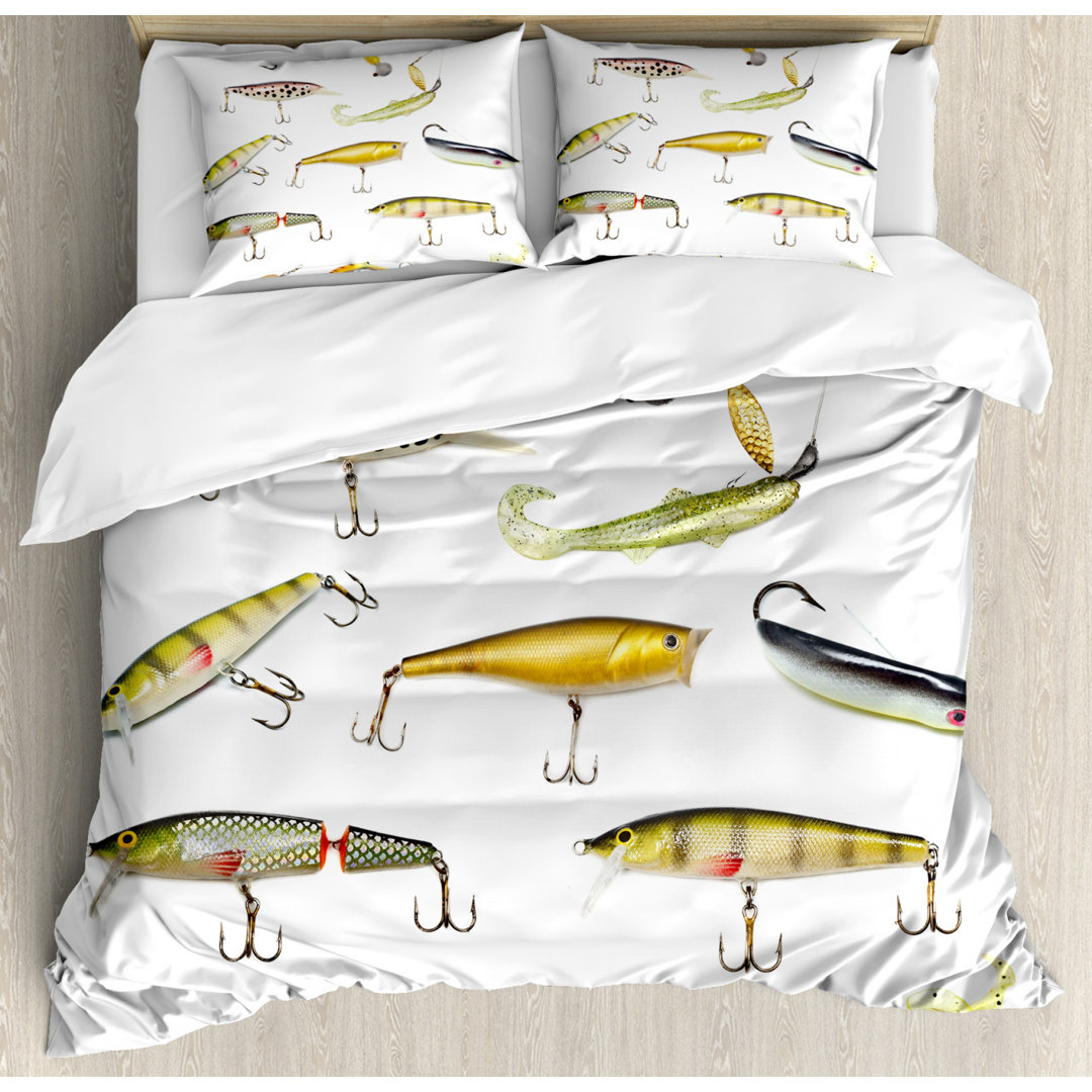 Bettbezug Set, Jagd Seetiere Theme, Fisch, Mehrfarbig