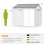 Remise de rangement extérieure, remise de jardin en métal avec fenêtre et porte verrouillable double, remise de rangement extérieure pour outils avec toit incliné pour cour, patio, garage, pelouse-130768454-130768453