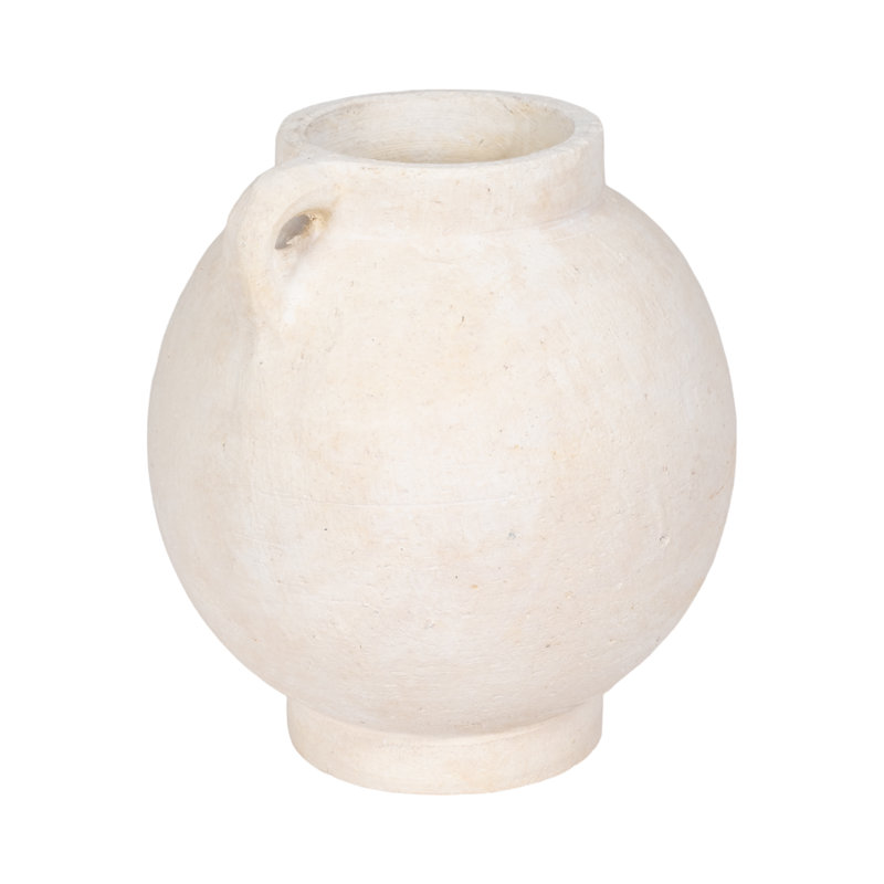 Handmade Ceramic / Porcelain Table Vase, White, Overall Height - 10"