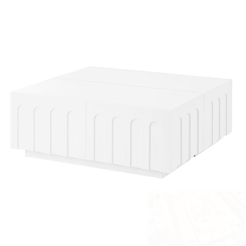 Meuble télé avec 4 tiroirs, Blanc